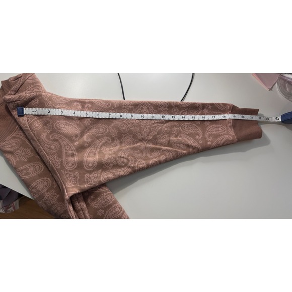 Lucky Brand Womens Paisley Fleece‎ Sweatshirt Mauve Pink Crewneck A217605 NWT L - Picture 10 of 10